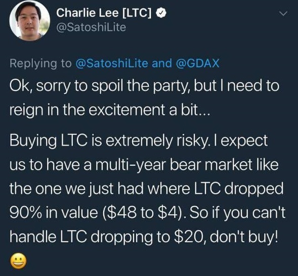 Charlie Lee Warns Litecoin Buyers