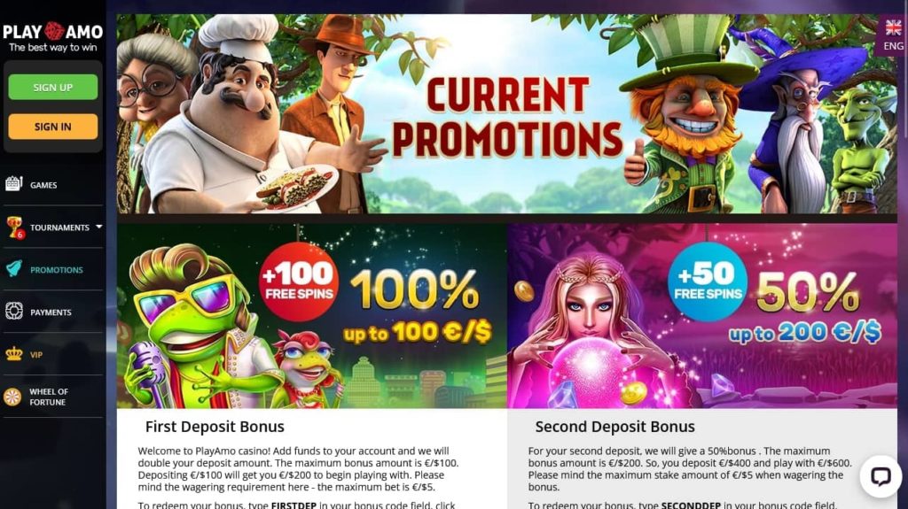 PlayAmo Casino Promotions.
