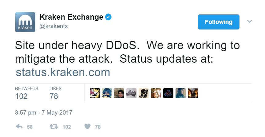 Kraken Official Statement About DDoS Attack