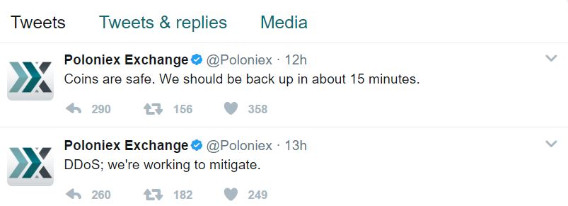 Poloniex DDoS Attack Confirmation