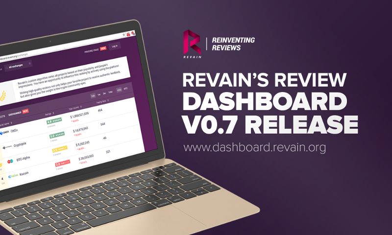 PR: Revain Introduces Version 0.7 of the Dashboard