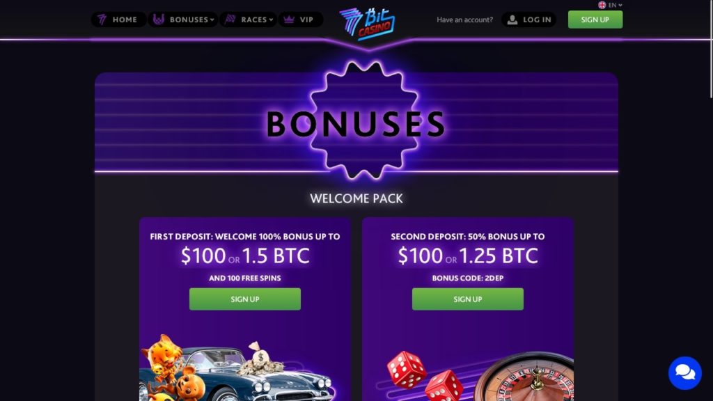 7Bit Casino Welcome Bonuses.