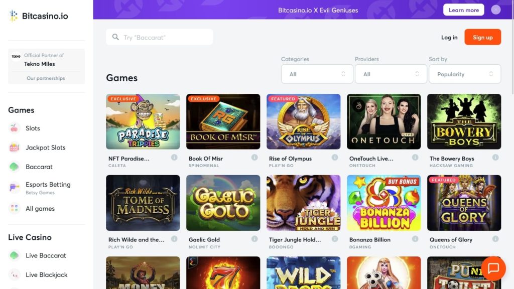 BitCasino.io Games.