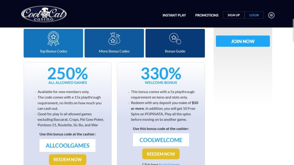 CoolCat Casino Promotions.