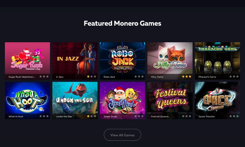 Monero casino games available at FortuneJack