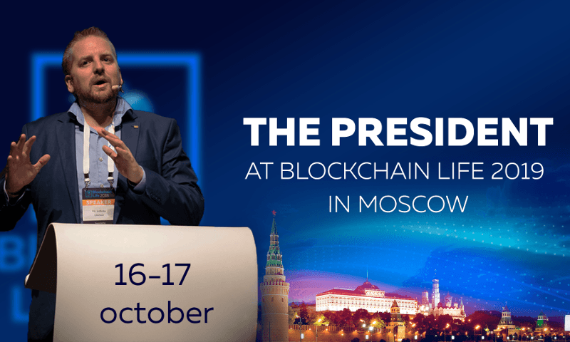 The President Performs at Blockchain Life 2019 in Moscow