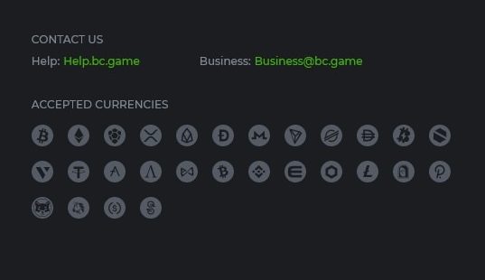BC.Game Payment Methods.