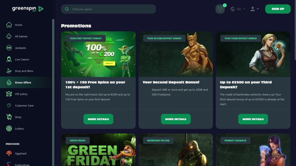 Greenspin Casino Promotions.