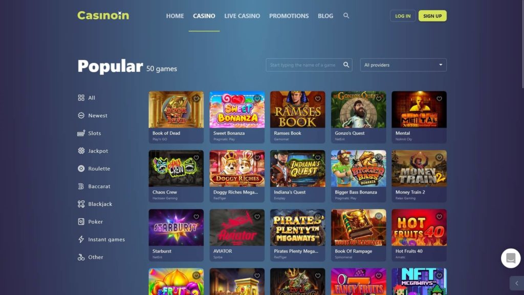 Casinoin Casino casino games.