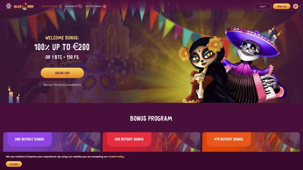 SlotVibe's Welcome Bonus Offer