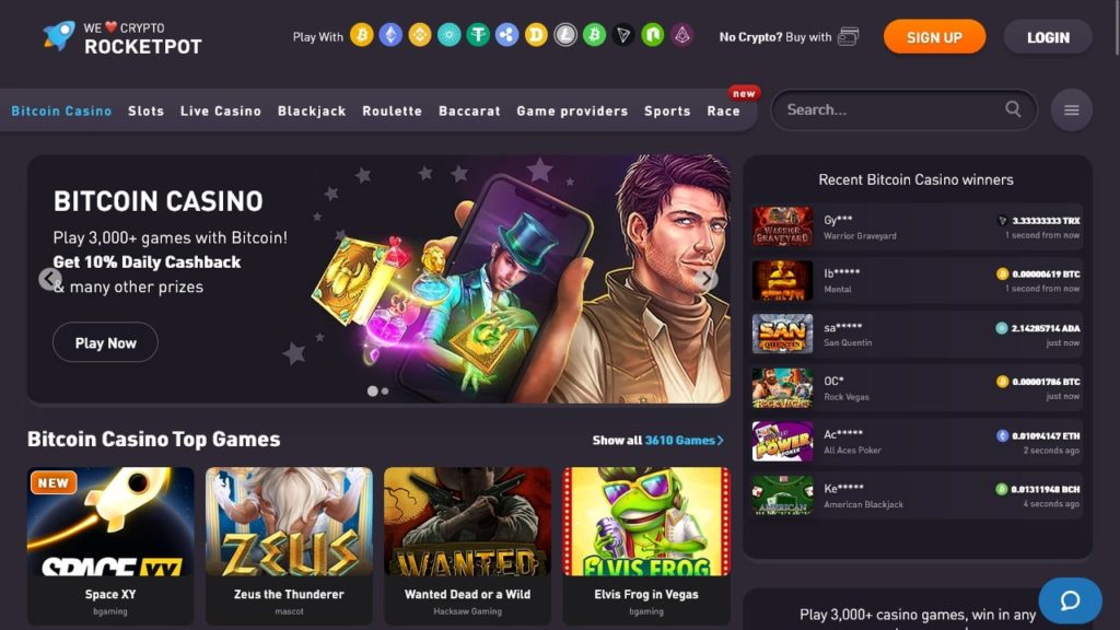 Rocketpot Casino Games.