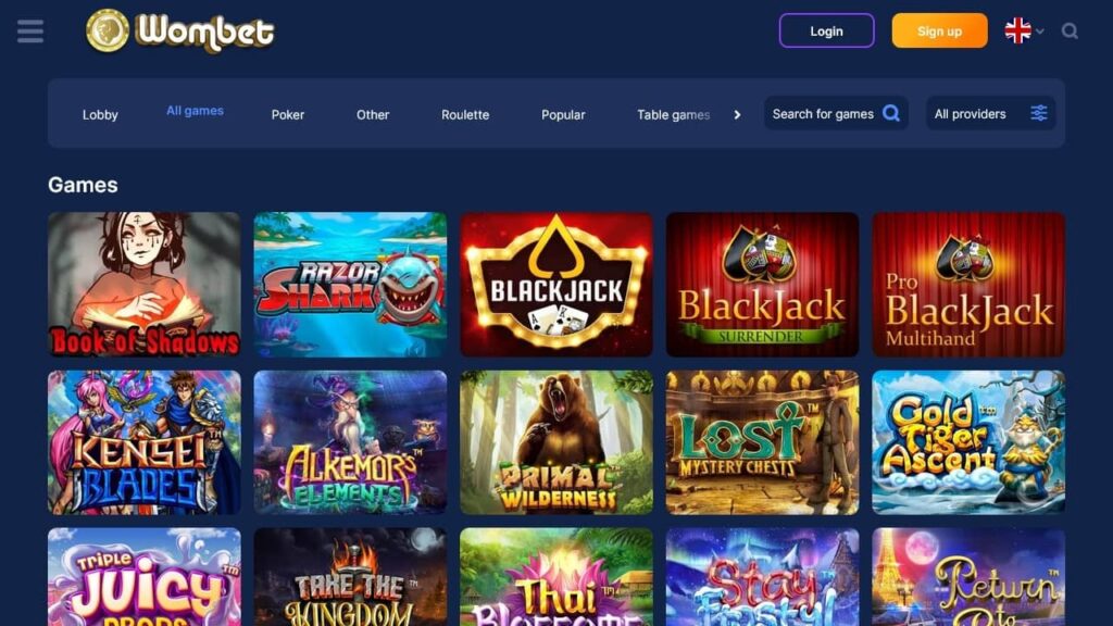 Wombet Casino Games