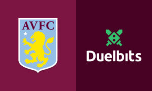Aston Villa and Duelbits logos side by side
