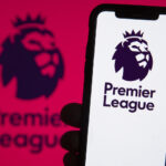 Premier League logo on a mobile phone