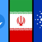 opensea logo, iran flag, and cardano logo side by side
