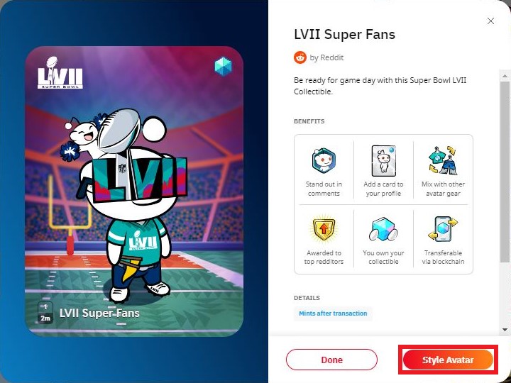 Reddit Releases Free Super Bowl NFTs
