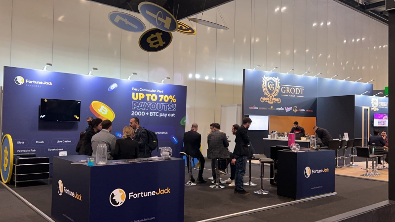 FortuneJack booth at ICE London