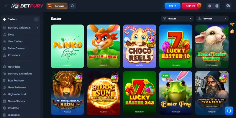 Easter-themed casino games at BetFury
