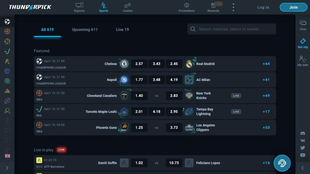 thunderpick Rugby Crypto Betting Site