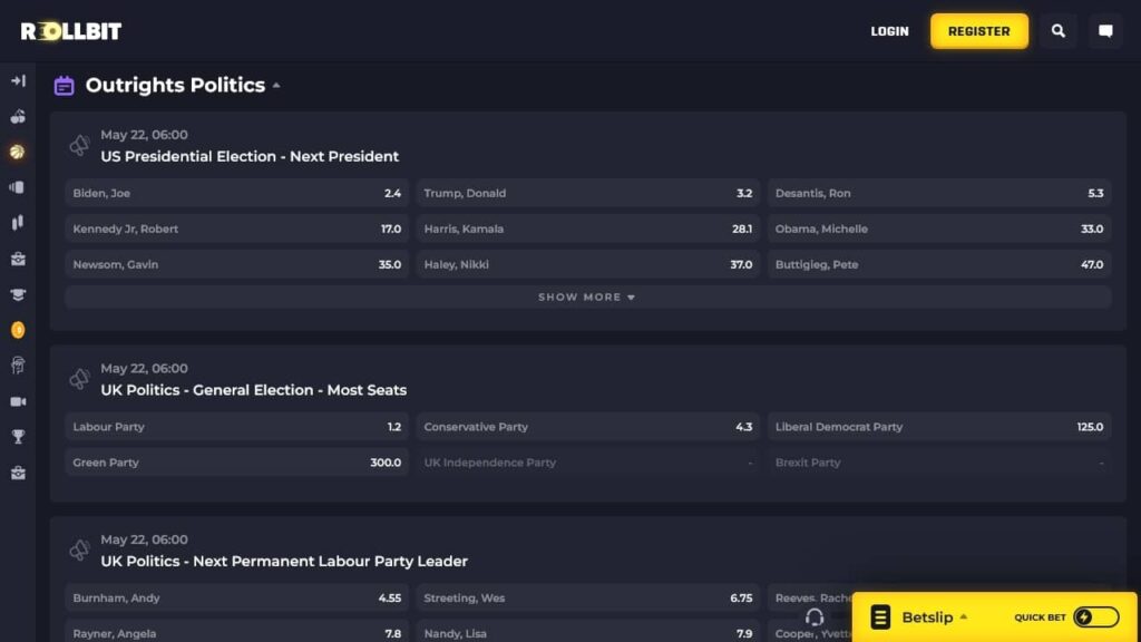 Political Betting at rollbit