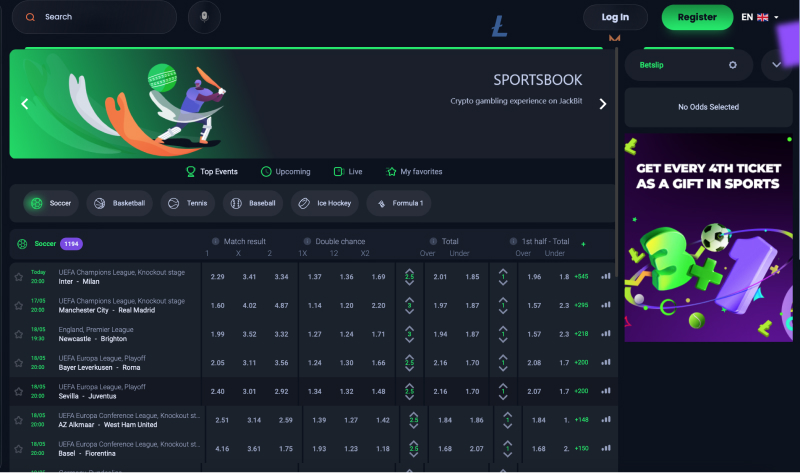 screenshot of Jackbit sportsbook