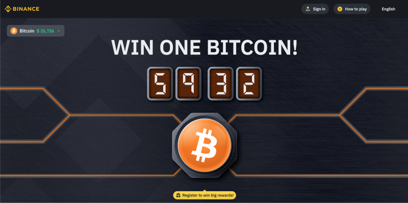 Screenshot of Binance's Bitcoin Button Game