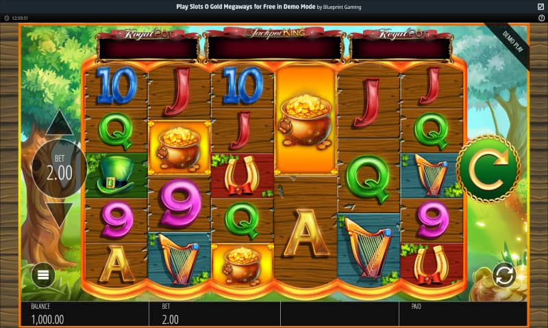 Slots O Gold Megaways slot with Progressive Jackpot.