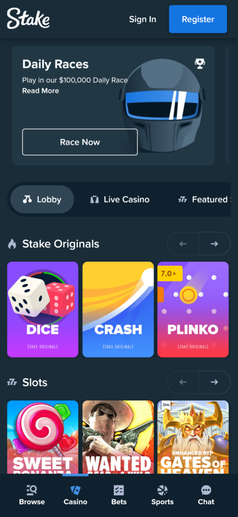 Stake Casino mobile