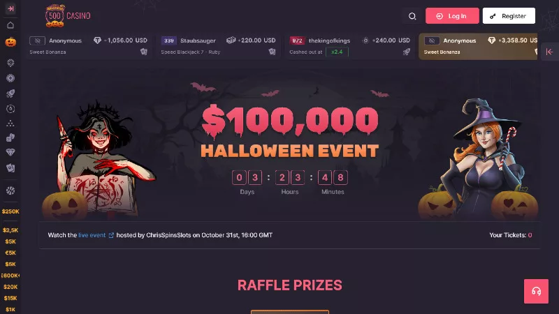 500 Casino Halloween promotion