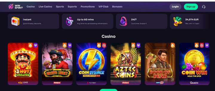 WinSpirit Casino Games