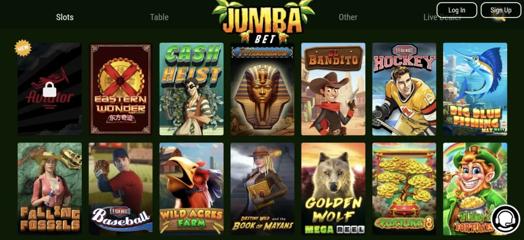 Jumba Bet casino games