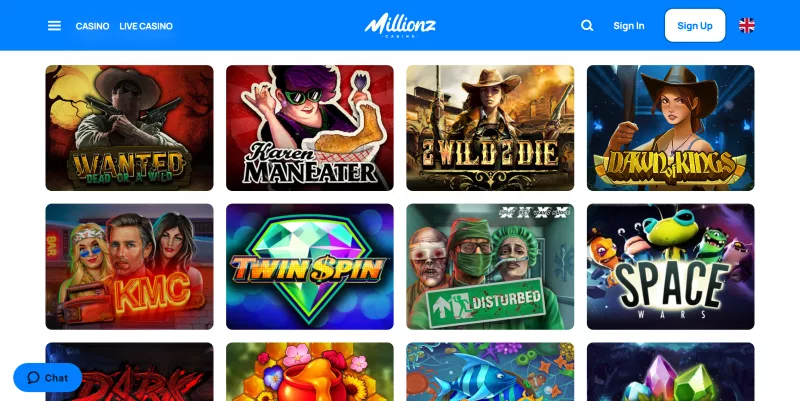 Casino games on Millionz