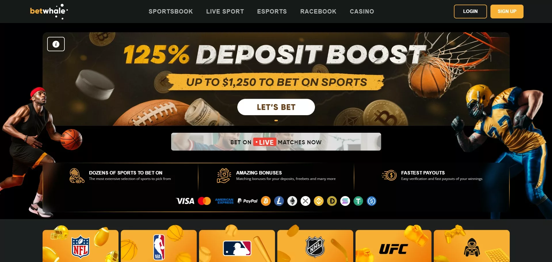 Betwhale Sports Bonus: 125% Deposit Boost Bonus