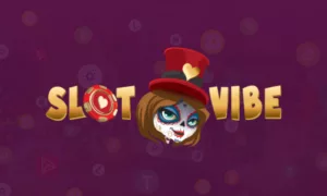 SlotVibe logo on a background of crypto