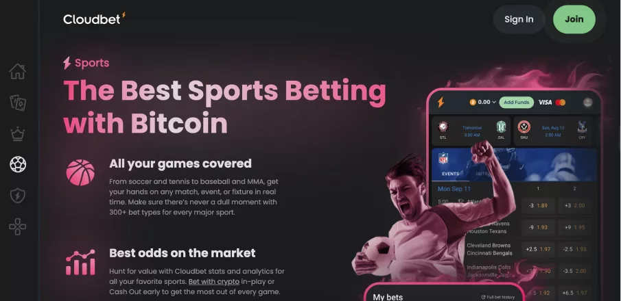 Sports betting on Cloudbet