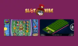 SlotVibe logo with two casino games