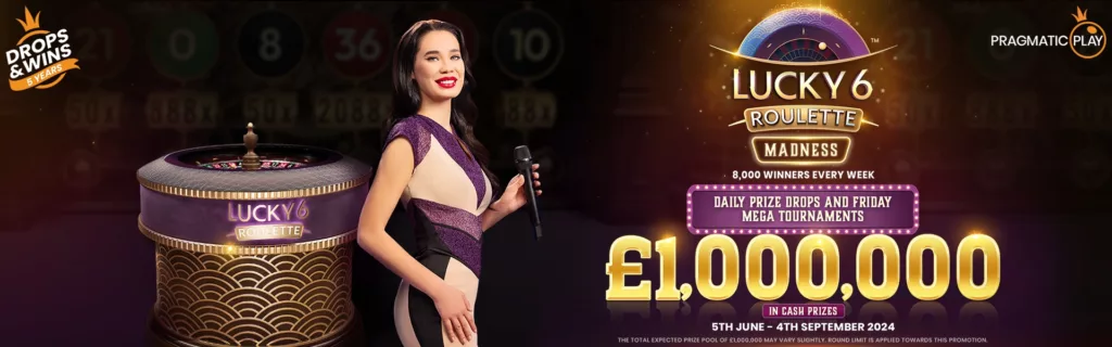 Lucky 6 Roulette promo at Hustles Casino