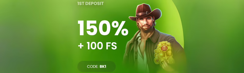 Bitkingz Casino First Deposit Bonus: Up to 150% + 100 Free Spins