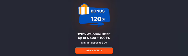 GoSpin Casino Welcome Bonus: 120% up to €400 + 100 Free Spins