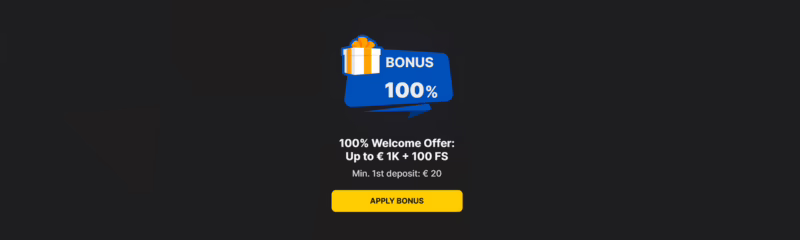 Kingamo Casino First Deposit Bonus: 100% up to €1000 + 100 Free Spins