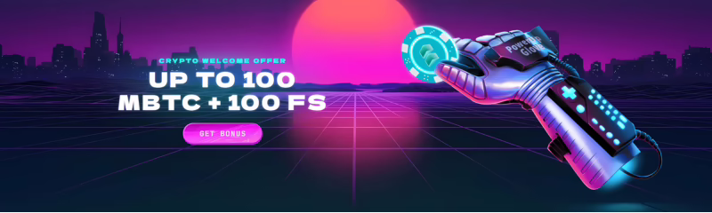 PowerUp Casino Crypto Welcome Bonus: 275% up to 100 MBTC + 100 Free Spins