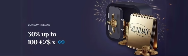 RollXO Casino Sunday Reload Bonus: 30% up to €100