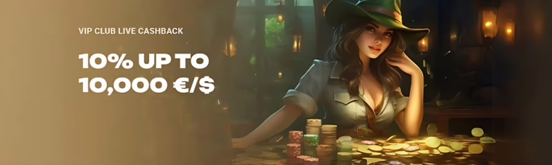 Slot Hunter Casino Live Cashback Bonus: 10% up to €10,000