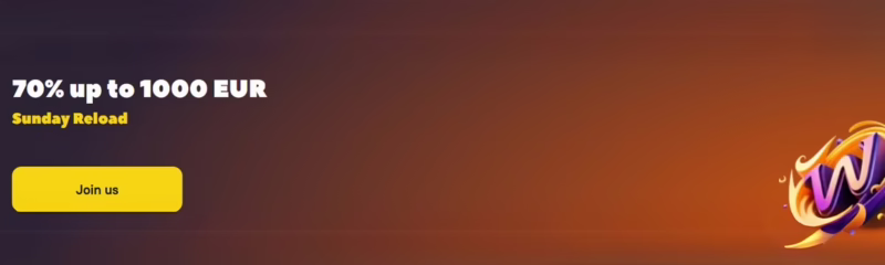 Zoome Casino Sunday Reload Bonus: 70% up to €1000