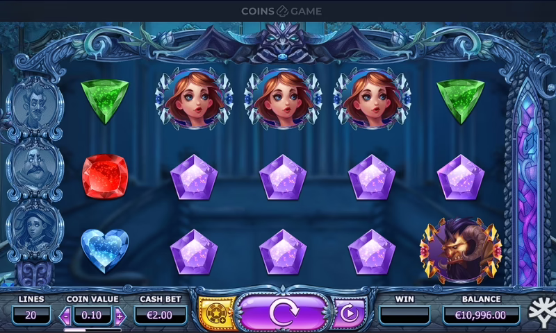 The fairytale themed slot of beauty and the beast at Coins.Game. 