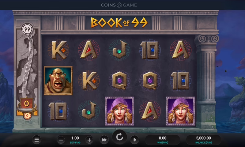 The slot interface of boof of 99 slot at Coins.Game