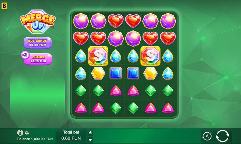 The betting interface of Merge Up Slot at Betfury Casino.