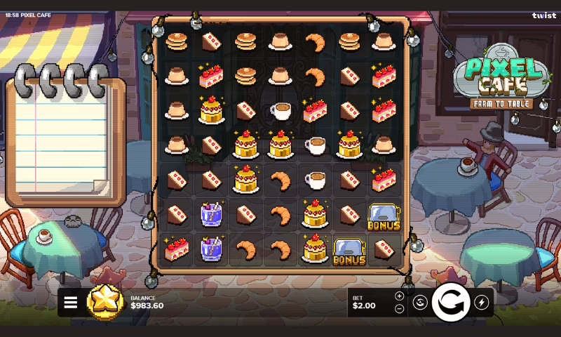 The betting interface of Pixel Cafe at Stake Casino. 