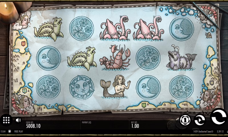 The vintage betting platform of 1420 Uncharted Sea Slot at Betfury Casino.
