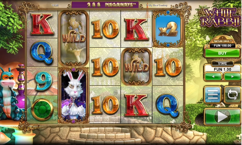 White Rabbit Megaways slot gaming interface. 